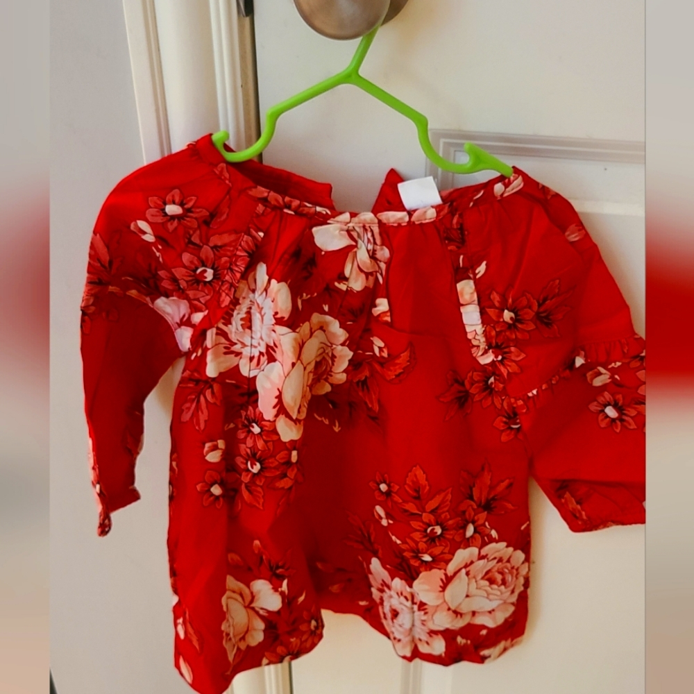 NWT Red with flowers Gap dress/tunic (sz 12-18 mths)
